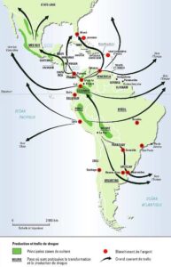 Drugsroutes in Latijns-Amerika